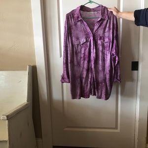 Button Down Hot Pink Tie Dye Shirt 22/24 Avenue